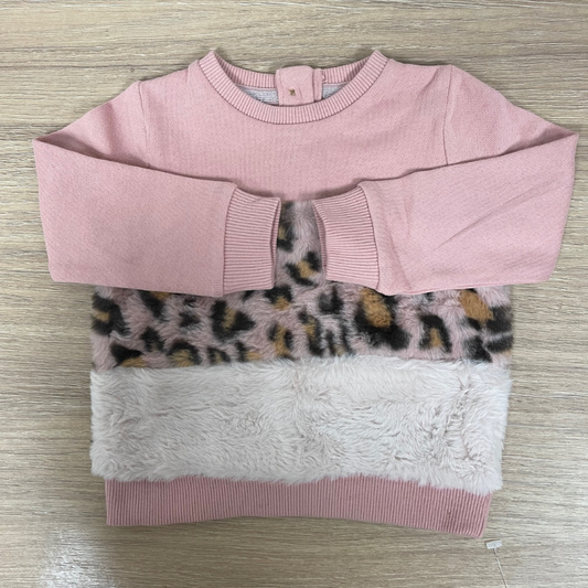 1189 GIRLS EX STORE FAUX FUR TRIM SWEATSHIRT