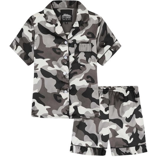 B092 GIRLS SHORT CAMO PJS