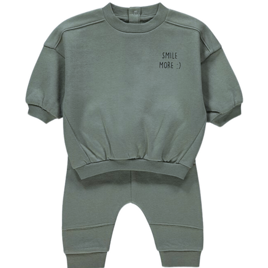 1219 BOYS EX STORE SMILE  SWEATSHIRT & JOGGERS TEAL