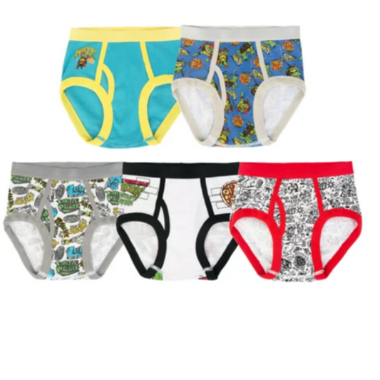 7254 BOYS NINJA TURTLES 5 PACK BOXED BRIEFS