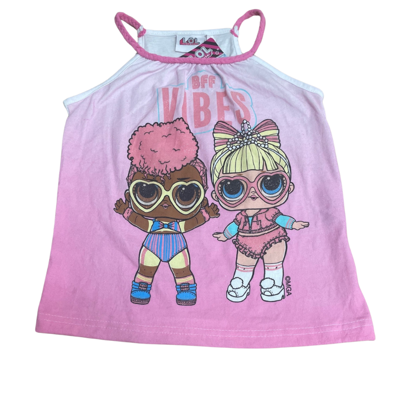 7243 GIRLS LICENSE LOL PINK VEST TOP