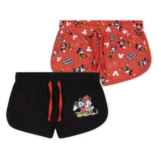 11754B GIRLS MICKEY & MINNIE 2 PACK SHORTS