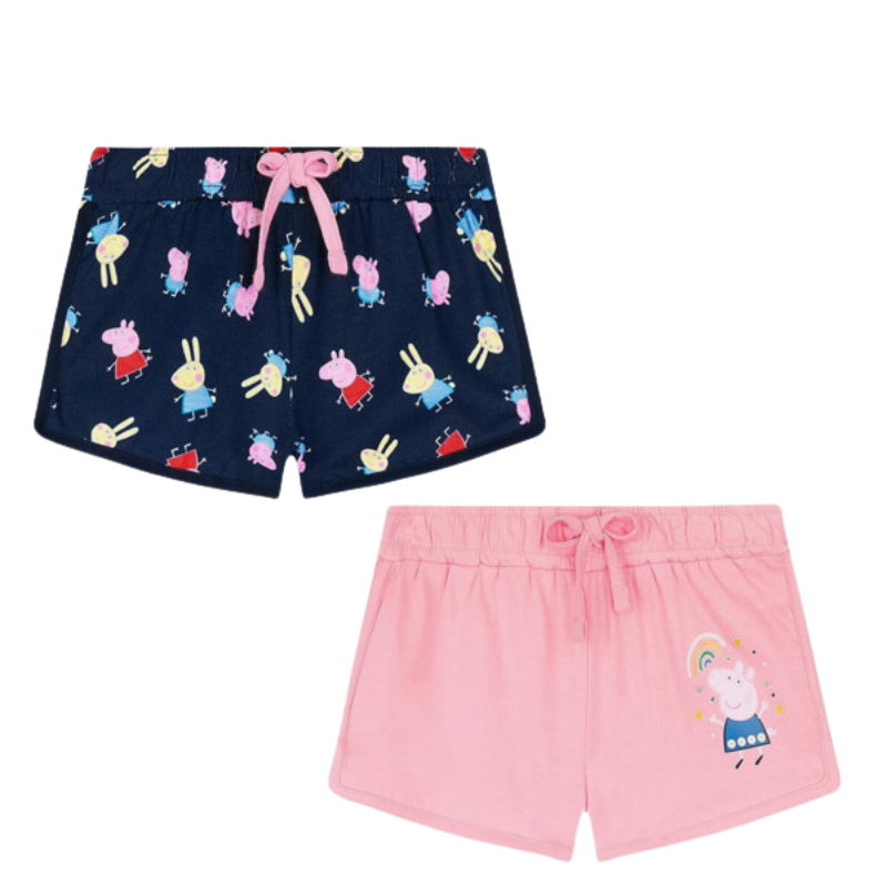 12533 GIRLS 2 PACK PEPPA PIG SHORTS