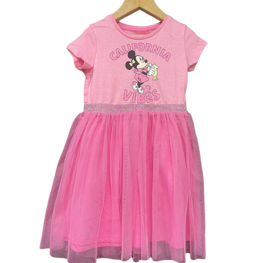 7417 GIRLS LICENSE MINNIE MOUSE DRESS WITH NET SKIRT