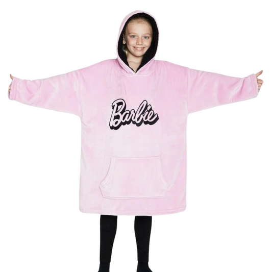 13179 KIDS LICENSE BARBIE OVERSIZE HOODED BLANKET