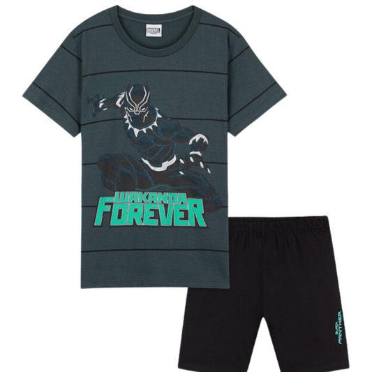 8228  BOYS LICENSE MARVEL BLACK PANTHER SHORT PJS