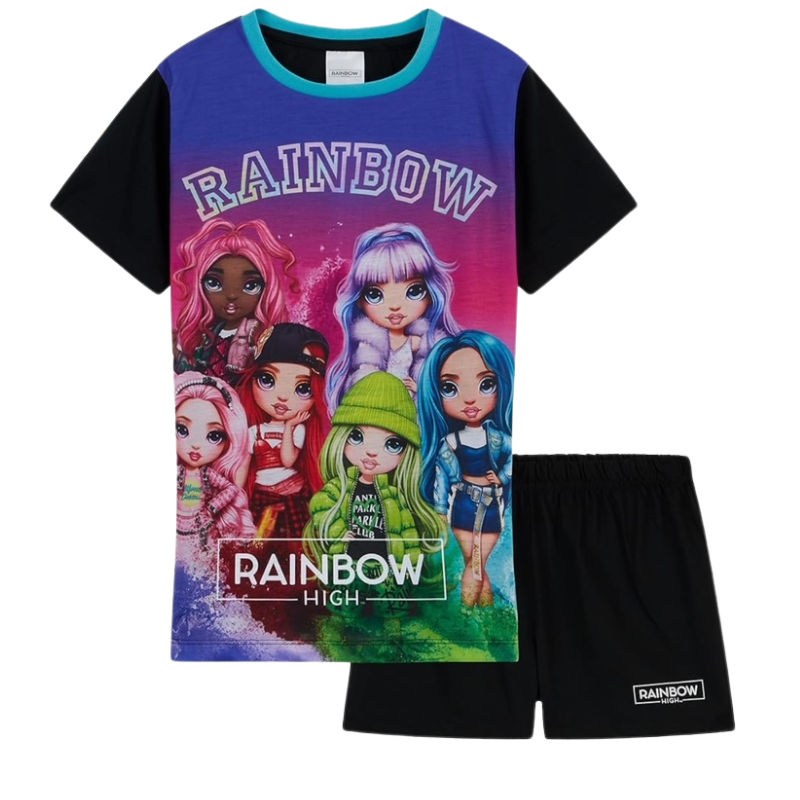 22857A GIRLS LICENSE RAINBOW HIGH SHORT PJS