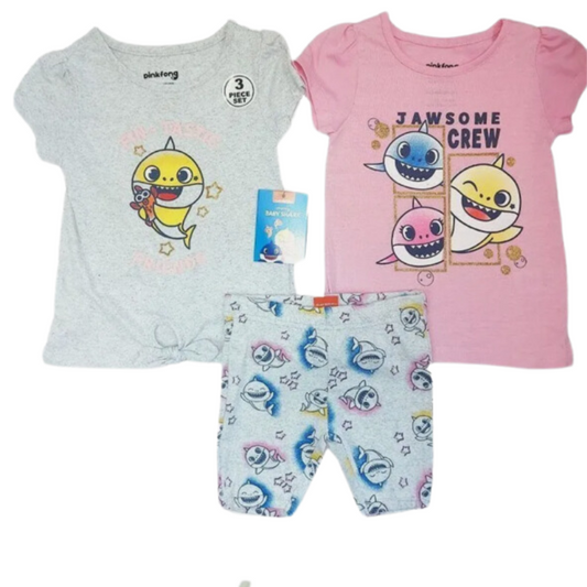 1789 GIRLS LICENCE  BABY SHARK 3 PIECE SET