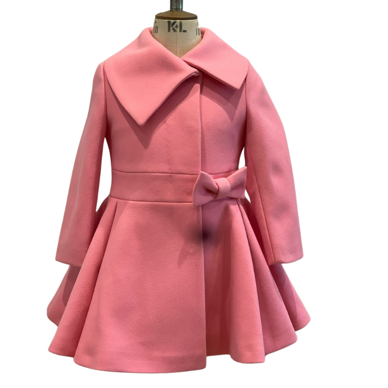 1745 GIRLS EX STORE  PINK BIG COLLAR SMART COAT