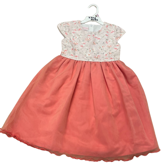 1757 GIRLS PEACH NET SKIRT OCCASSION DRESS