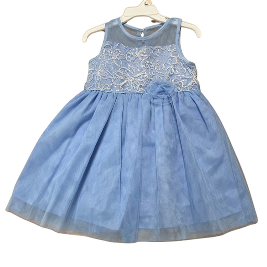 1771 GIRLS BLUE EMBROIDERED OCCASSION DRESS