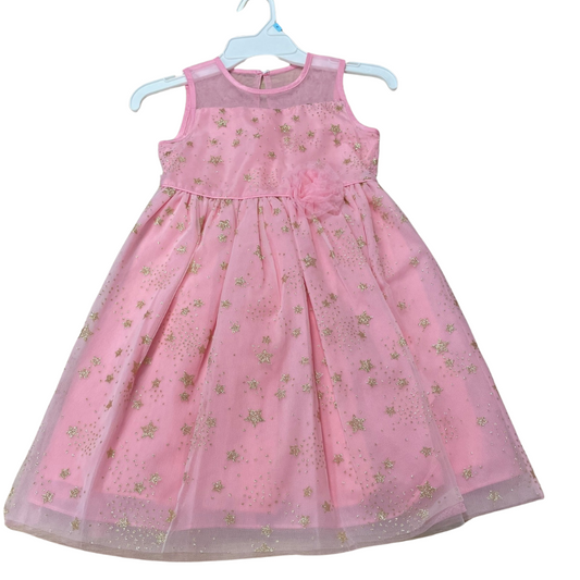 1772 GIRLS PINK/GOLD STAR OCCASSION DRESS