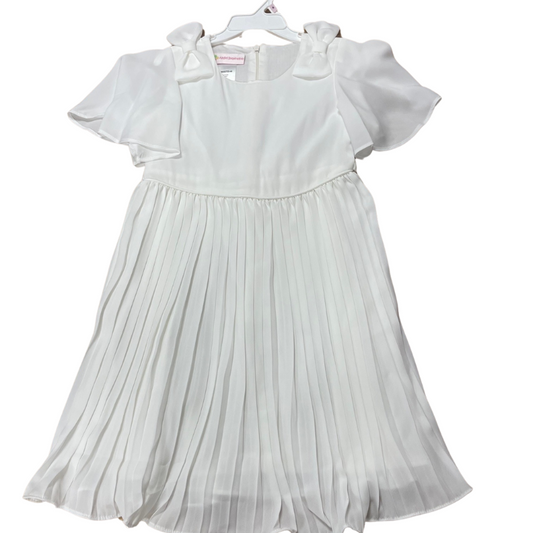 1773 GIRLS WHITE BOW OCCASSION DRESS