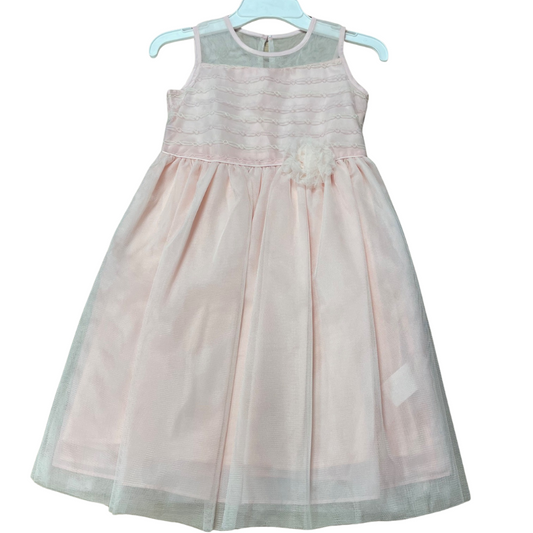 1774 GIRLS PINK WITH ROSE OCCASSION DRESS