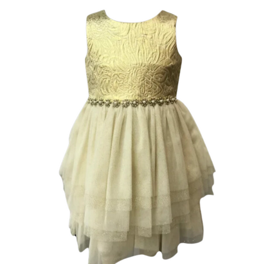 1777 GIRLS GOLD OCCASSION DRESS