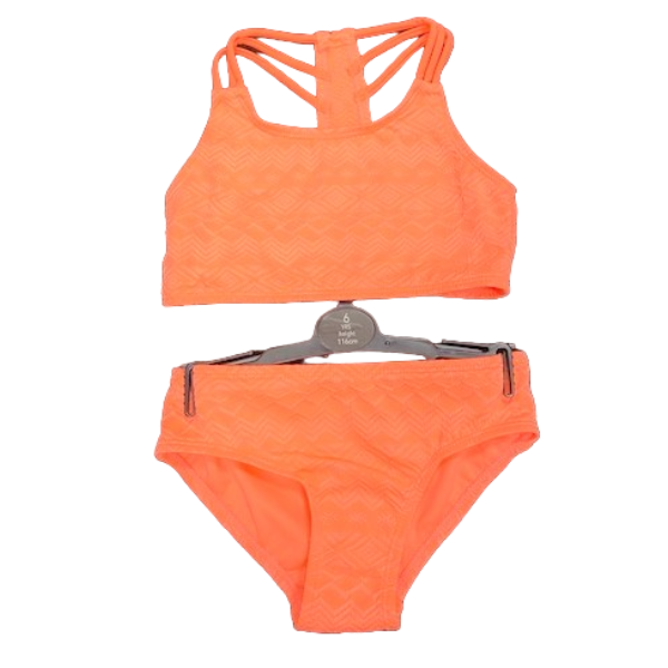 1425 GIRLS EX STORE CORAL AZTEC BIKINI